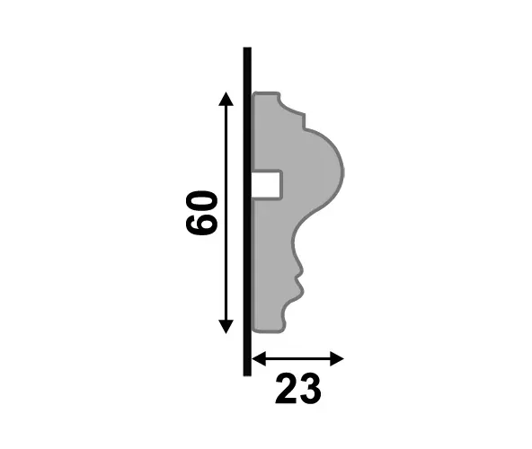 Rodameio 467 branco de poliestireno com 60mm de altura